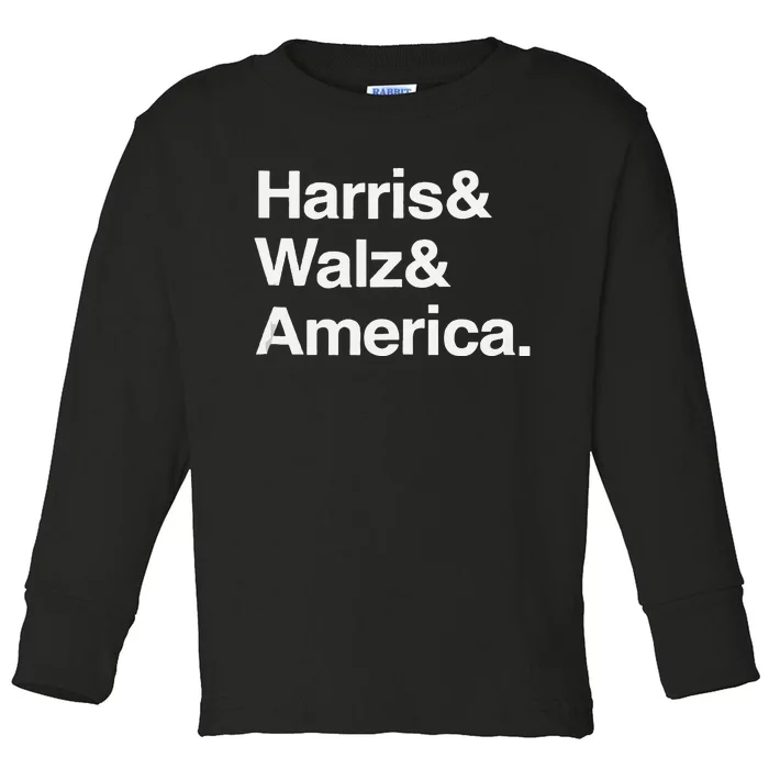 Kamala Harris Tim Walz Toddler Long Sleeve Shirt