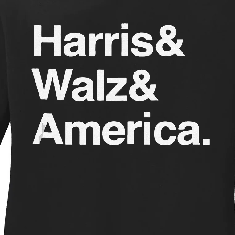 Kamala Harris Tim Walz Ladies Long Sleeve Shirt