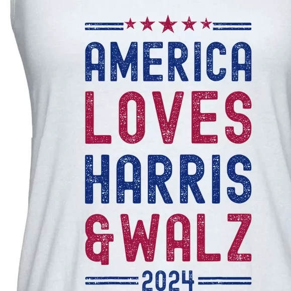 Kamala Harris Tim Walz Waltz Election Party Wear Ladies Essential Flowy Tank