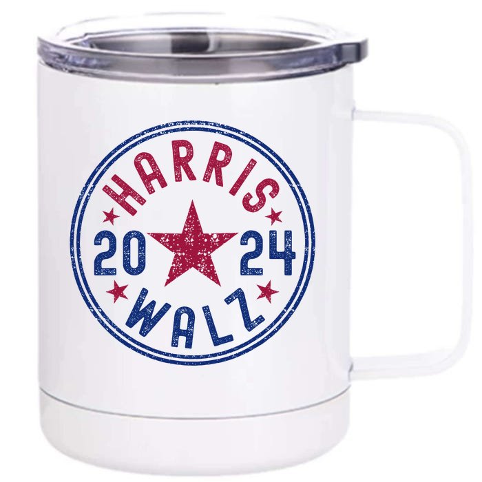 Kamala Harris Tim Walz Waltz Election Party Wear Front & Back 12oz Stainless Steel Tumbler Cup