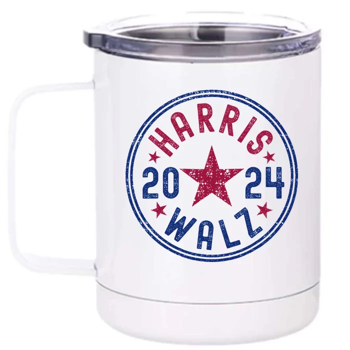 Kamala Harris Tim Walz Waltz Election Party Wear Front & Back 12oz Stainless Steel Tumbler Cup