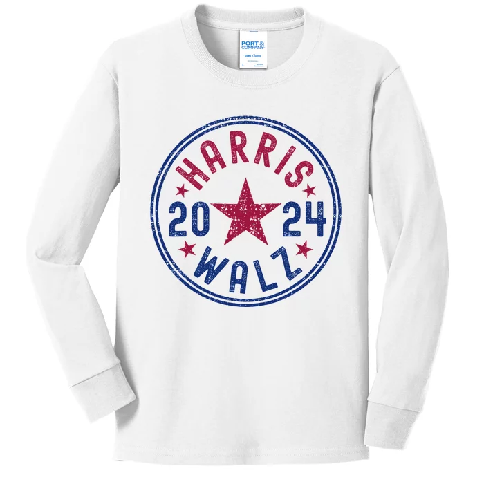 Kamala Harris Tim Walz Waltz Election Party Wear Kids Long Sleeve Shirt