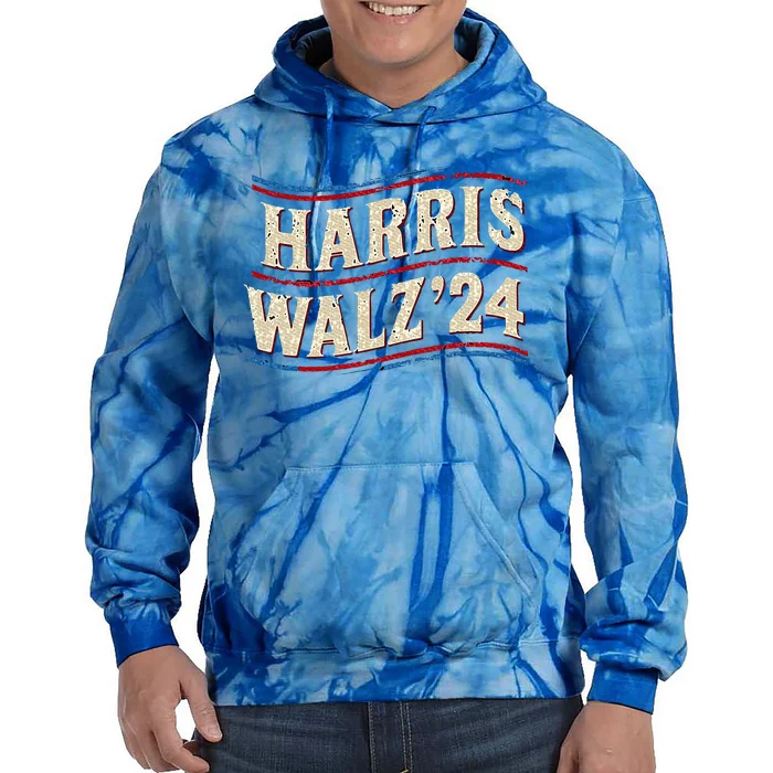 Kamala Harris Tim Walz First Female President Tie Dye Hoodie