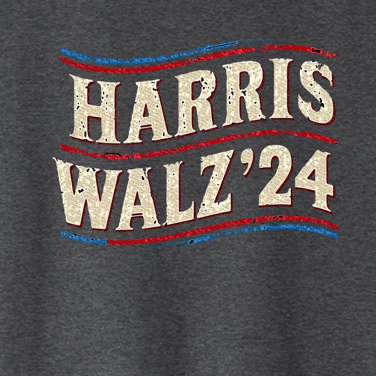 Kamala Harris Tim Walz First Female President Women's Crop Top Tee