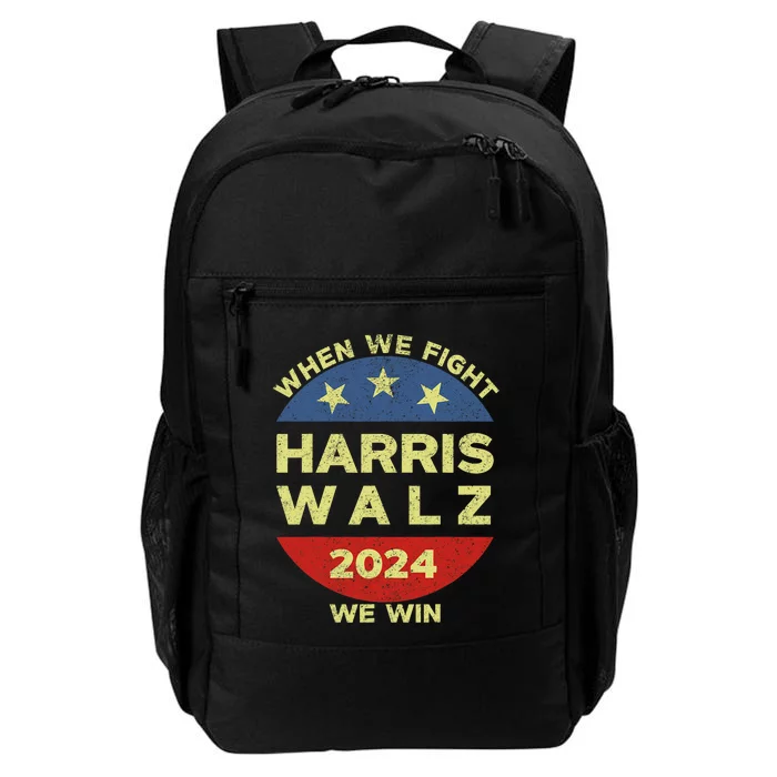 Kamala Harris Tim Walz 2024 When We Fight We Win Daily Commute Backpack