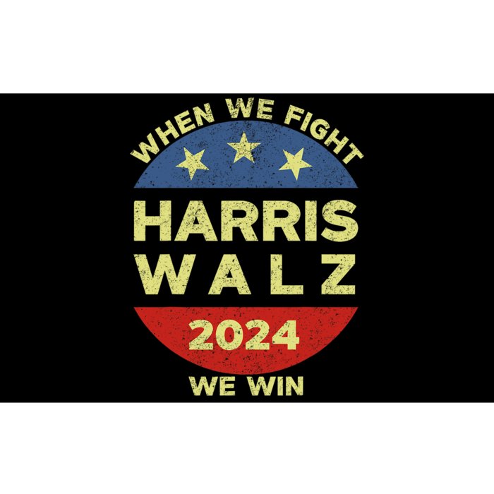 Kamala Harris Tim Walz 2024 When We Fight We Win Bumper Sticker