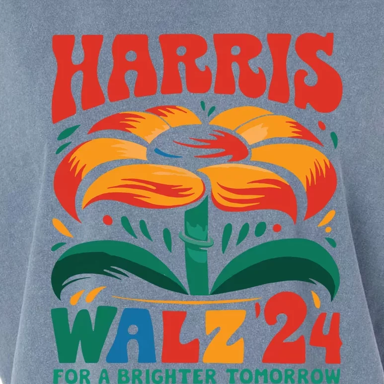 Kamala Harris Tim Walz 2024 Peace Lgbt Harris Walz Waltz Garment-Dyed Women's Muscle Tee