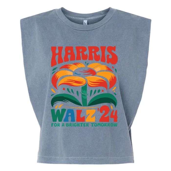 Kamala Harris Tim Walz 2024 Peace Lgbt Harris Walz Waltz Garment-Dyed Women's Muscle Tee