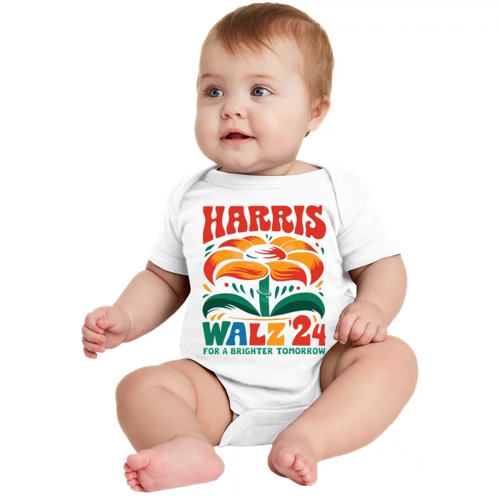 Kamala Harris Tim Walz 2024 Peace Lgbt Harris Walz Waltz Baby Bodysuit