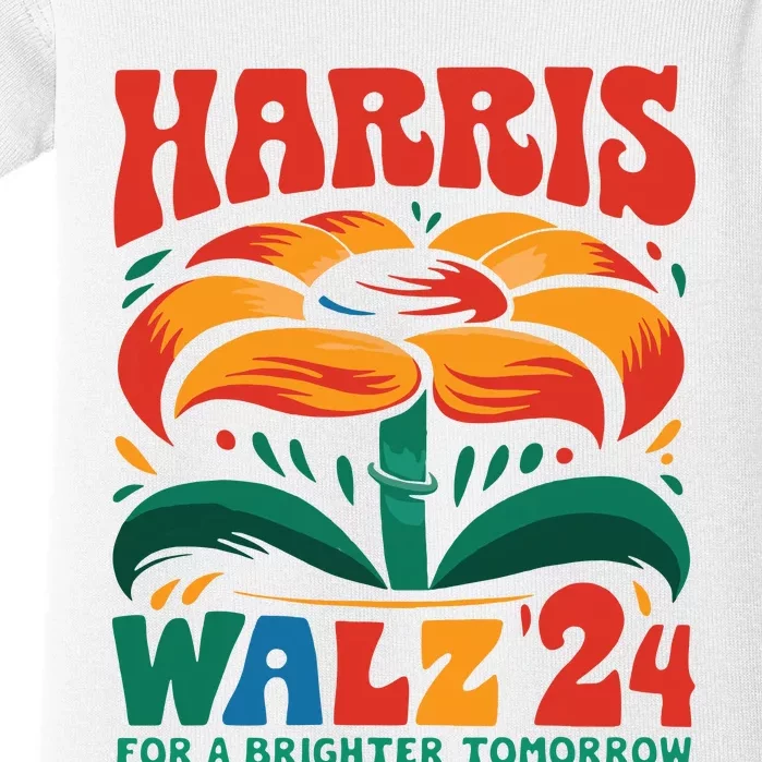 Kamala Harris Tim Walz 2024 Peace Lgbt Harris Walz Waltz Baby Bodysuit