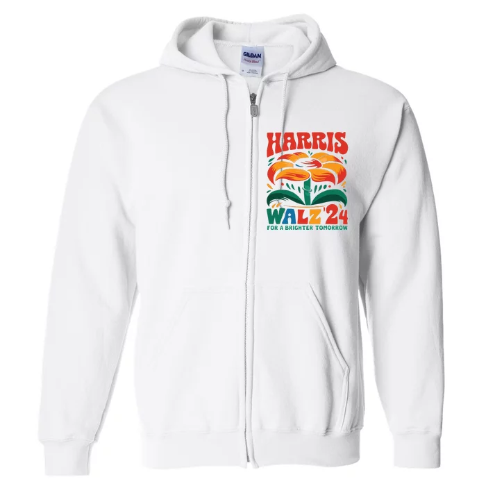 Kamala Harris Tim Walz 2024 Peace Lgbt Harris Walz Waltz Full Zip Hoodie