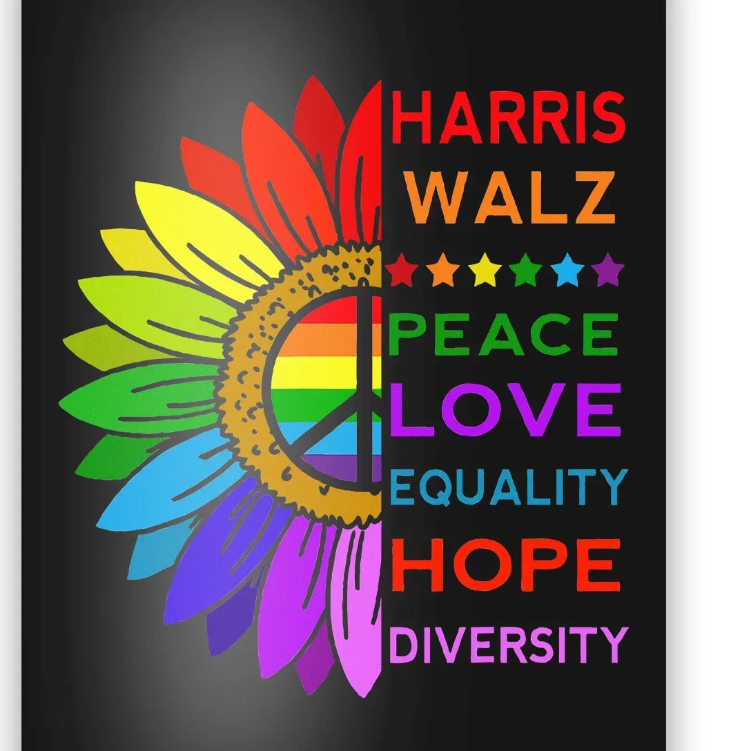 Kamala Harris Tim Walz 2024 Peace Lgbt Poster