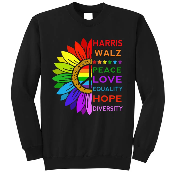 Kamala Harris Tim Walz 2024 Peace Lgbt Tall Sweatshirt