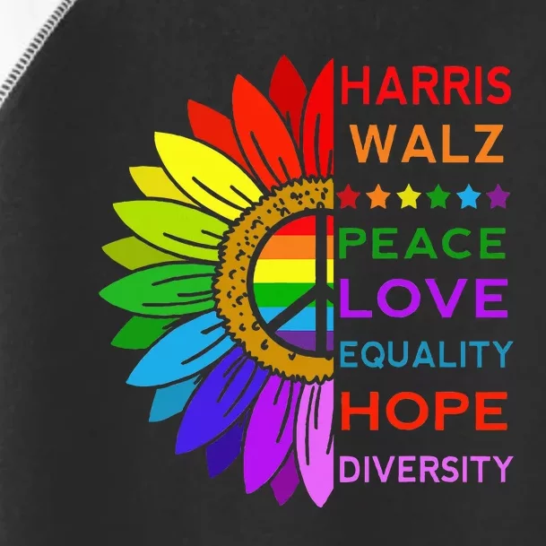 Kamala Harris Tim Walz 2024 Peace Lgbt Toddler Fine Jersey T-Shirt