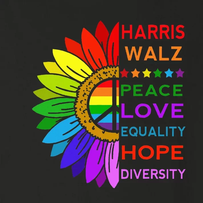 Kamala Harris Tim Walz 2024 Peace Lgbt Toddler Long Sleeve Shirt