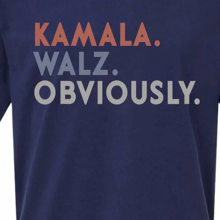 Kamala Harris Tim Walz Obviously Vote Harris Waltz 2024 Sueded Cloud Jersey T-Shirt