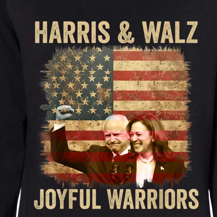 Kamala Harris Tim Walz Waltz 2024 Joyful Warriors Womens California Wash Sweatshirt