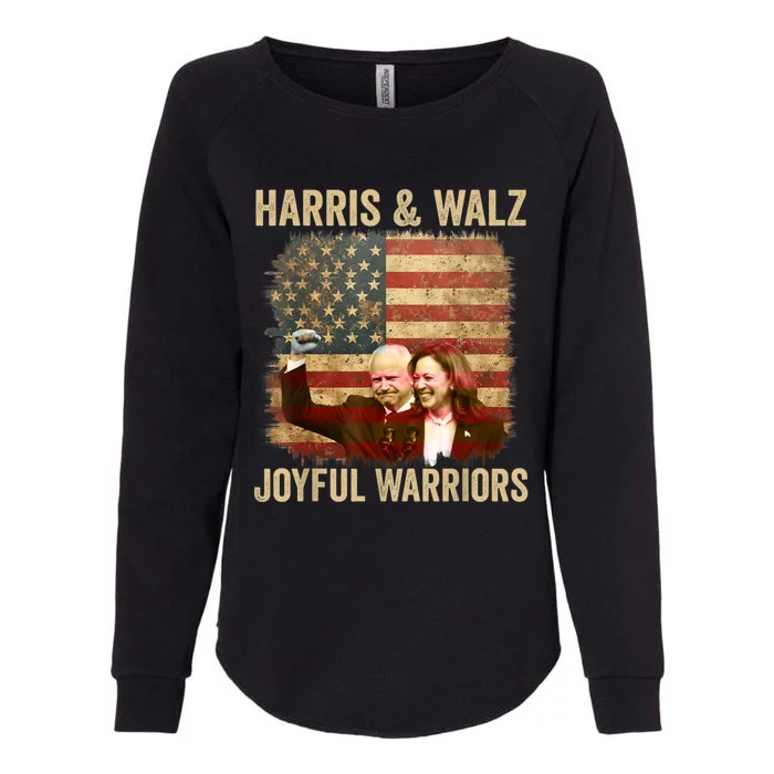 Kamala Harris Tim Walz Waltz 2024 Joyful Warriors Womens California Wash Sweatshirt