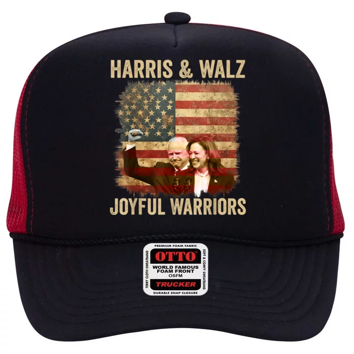 Kamala Harris Tim Walz Waltz 2024 Joyful Warriors High Crown Mesh Trucker Hat