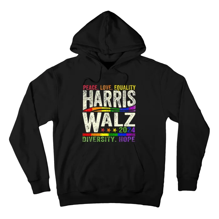 Kamala Harris Tim Walz 2024 Peace Lgbt Harris Walz Waltz Hoodie