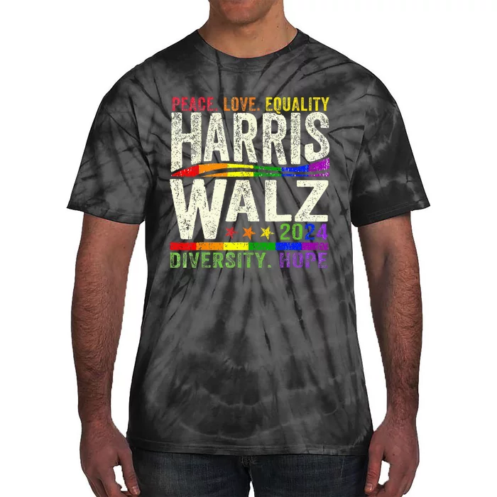 Kamala Harris Tim Walz 2024 Peace Lgbt Harris Walz Waltz Tie-Dye T-Shirt