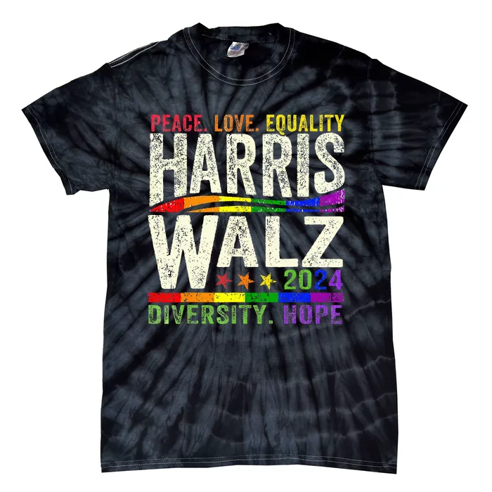 Kamala Harris Tim Walz 2024 Peace Lgbt Harris Walz Waltz Tie-Dye T-Shirt