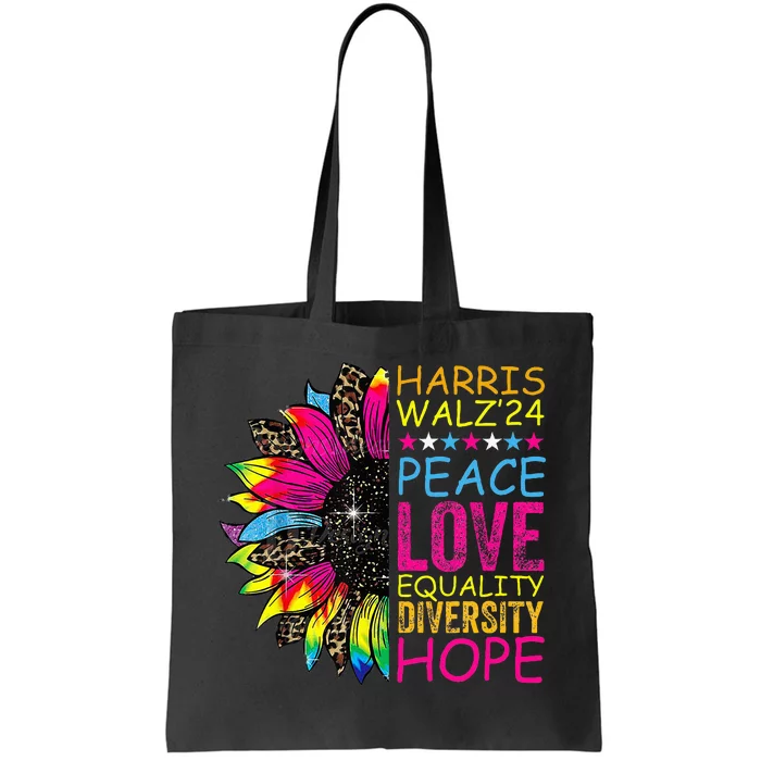 Kamala Harris Tim Walz 2024 Peace Lgbt Harris Walz Waltz Tote Bag