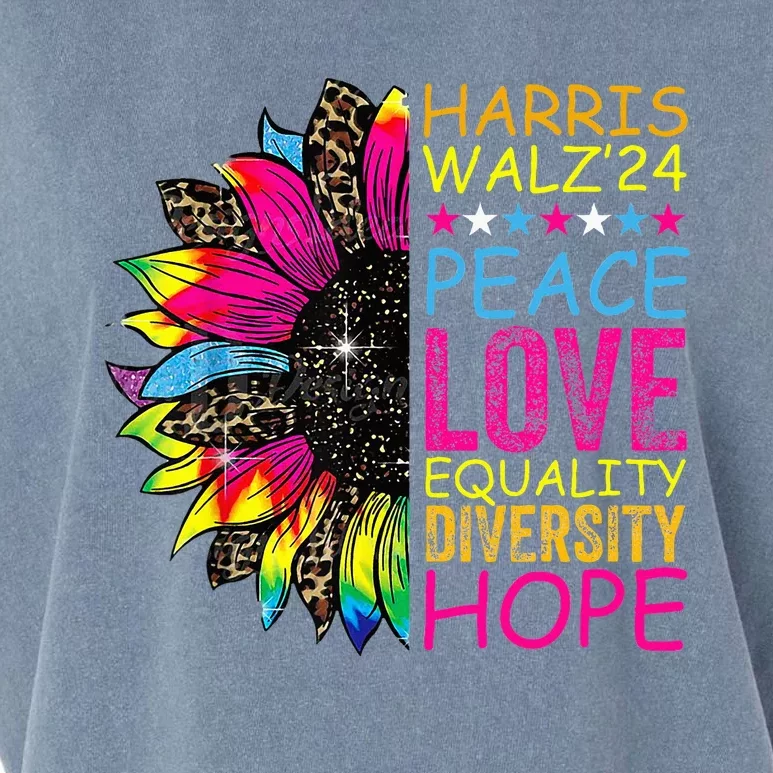 Kamala Harris Tim Walz 2024 Peace Lgbt Harris Walz Waltz Garment-Dyed Women's Muscle Tee