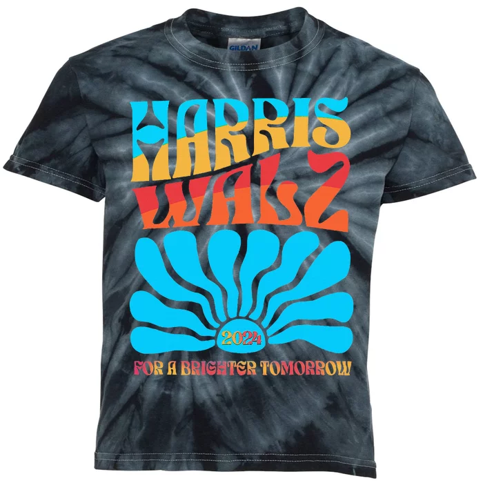 Kamala Harris Tim Walz 2024 For A Brighter Tomorrow Kids Tie-Dye T-Shirt