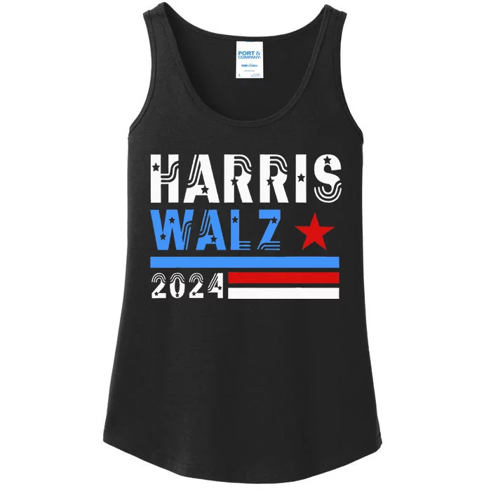 Kamala Harris Tim Walz For President Vote Harris Walz 2024 Ladies Essential Tank