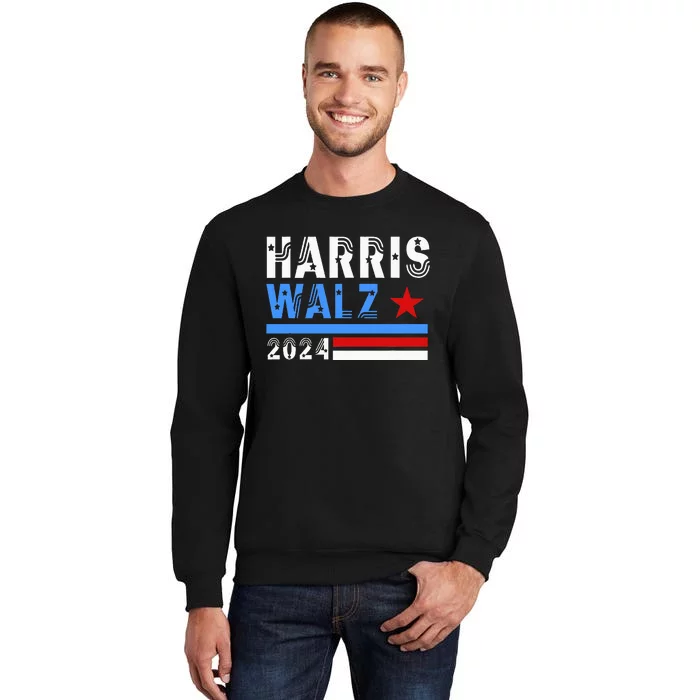 Kamala Harris Tim Walz For President Vote Harris Walz 2024 Tall Sweatshirt