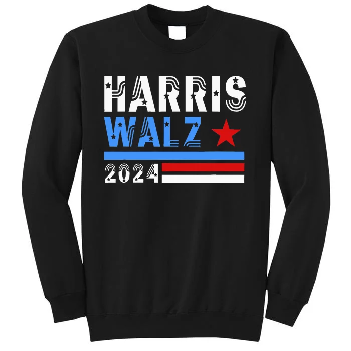 Kamala Harris Tim Walz For President Vote Harris Walz 2024 Tall Sweatshirt