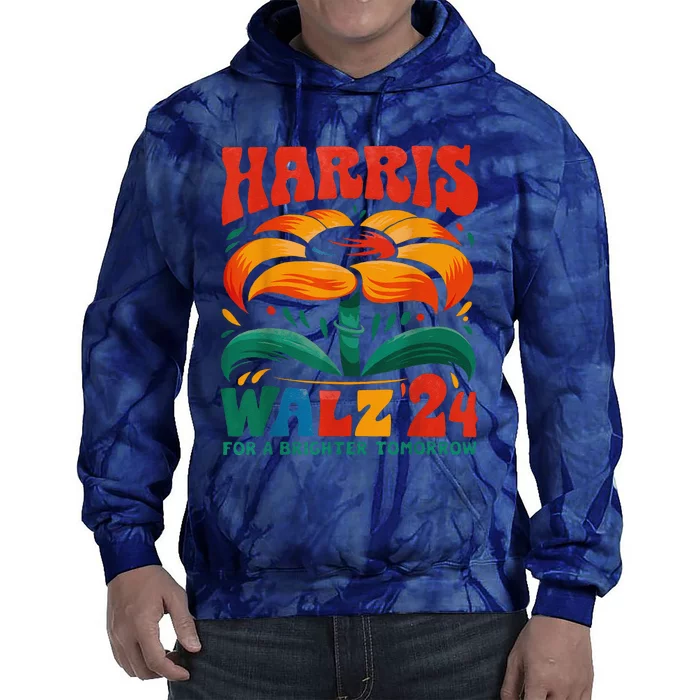 Kamala Harris Tim Walz 2024 Peace Lgbt Harris Walz Waltz Tie Dye Hoodie