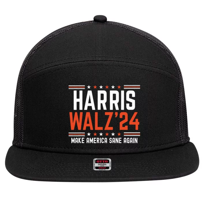 Kamala Harris Tim Walz 7 Panel Mesh Trucker Snapback Hat