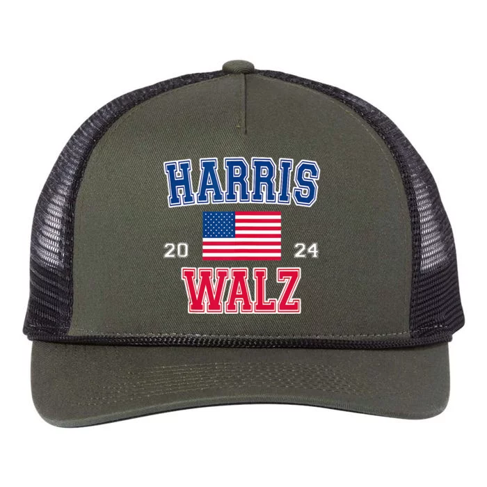 Kamala Harris Tim Walz 2024 Retro Rope Trucker Hat Cap