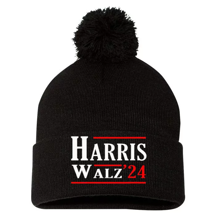 Kamala Harris Tim Walz 2024 Election Harris Walz 2024 Pom Pom 12in Knit Beanie