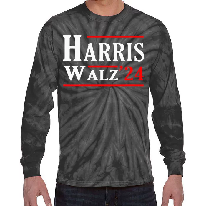 Kamala Harris Tim Walz 2024 Election Harris Walz 2024 Tie-Dye Long Sleeve Shirt