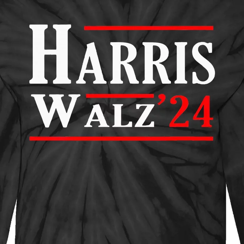 Kamala Harris Tim Walz 2024 Election Harris Walz 2024 Tie-Dye Long Sleeve Shirt