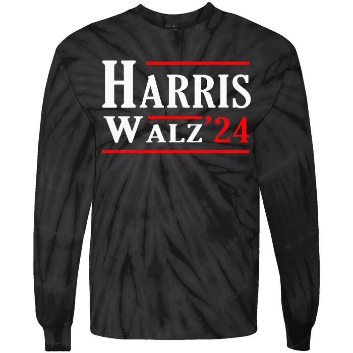 Kamala Harris Tim Walz 2024 Election Harris Walz 2024 Tie-Dye Long Sleeve Shirt