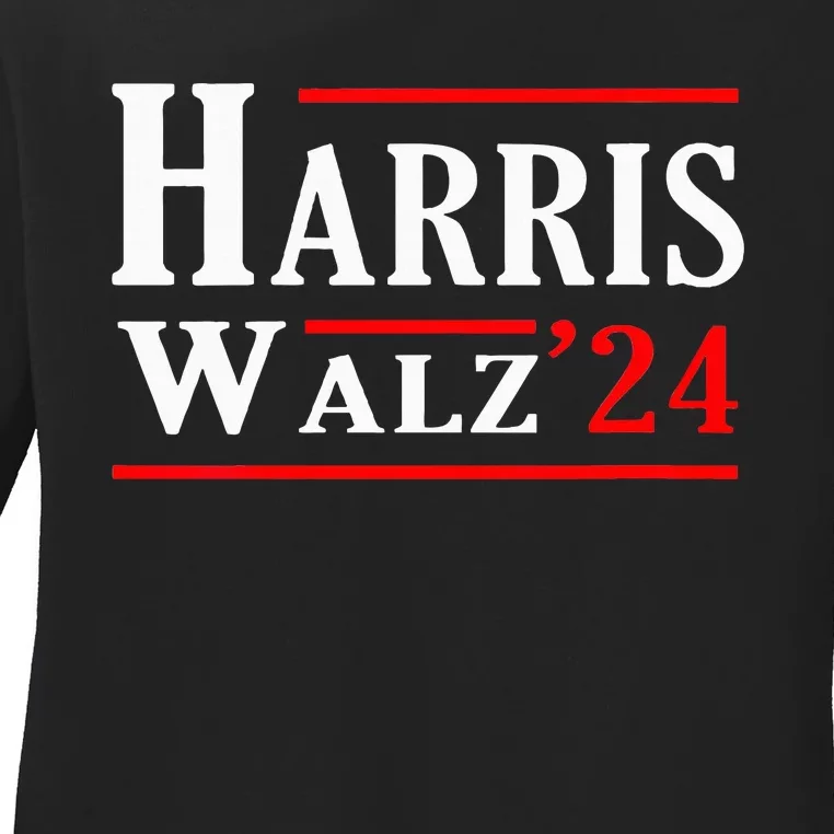 Kamala Harris Tim Walz 2024 Election Harris Walz 2024 Ladies Long Sleeve Shirt