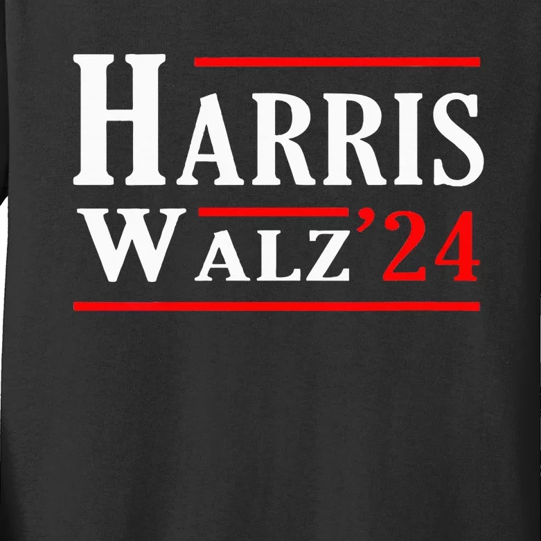 Kamala Harris Tim Walz 2024 Election Harris Walz 2024 Kids Long Sleeve Shirt