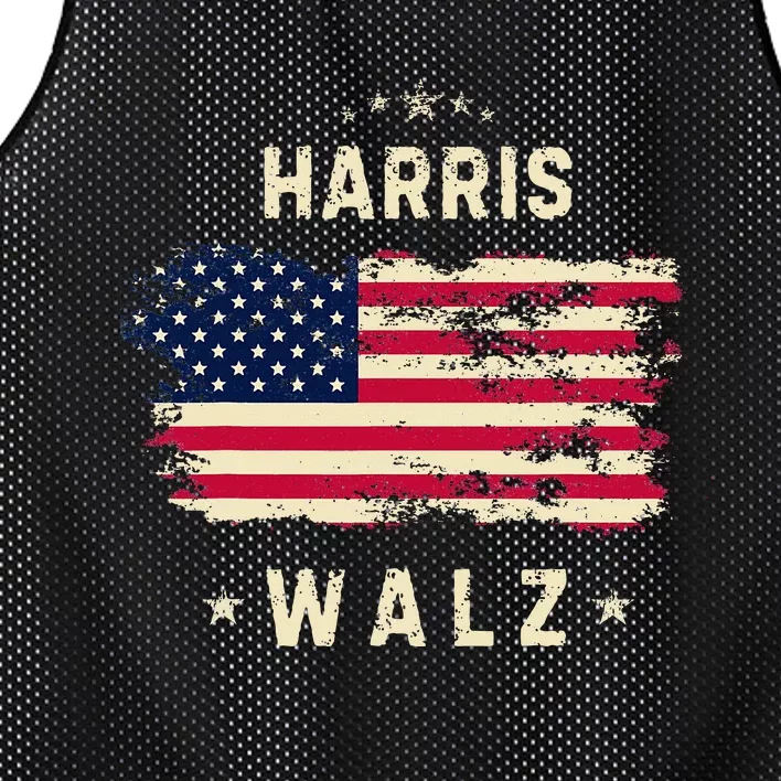 Kamala Harris Tim Walz 2024 Usa Flag Mesh Reversible Basketball Jersey Tank