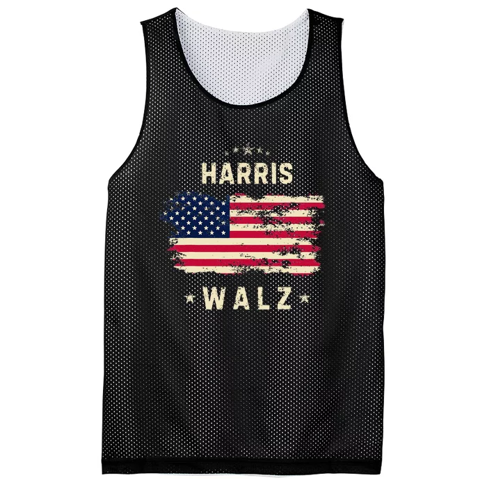 Kamala Harris Tim Walz 2024 Usa Flag Mesh Reversible Basketball Jersey Tank