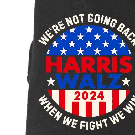 Kamala Harris Tim Walz 2024 When We Fight We Win Doggie 3-End Fleece Hoodie