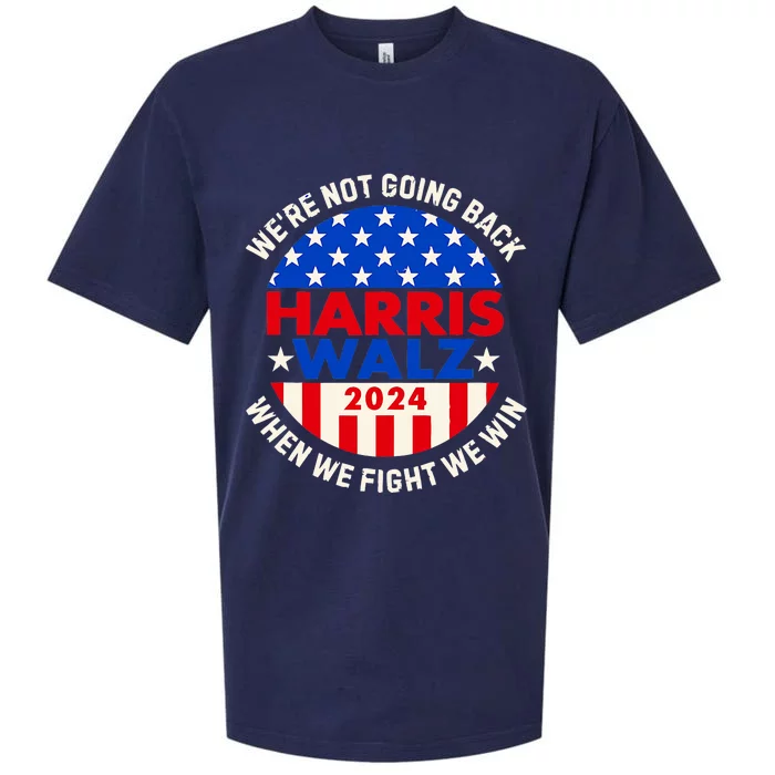 Kamala Harris Tim Walz 2024 When We Fight We Win Sueded Cloud Jersey T-Shirt