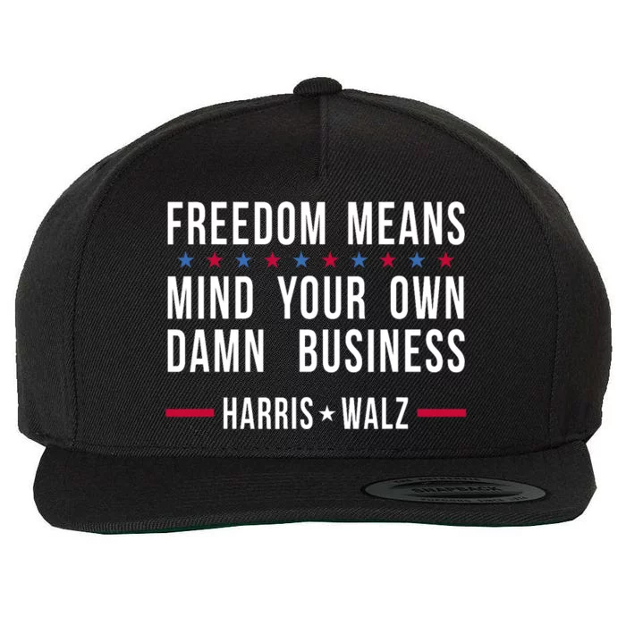 Kamala Harris Tim Walz Mind Your Own Damn Business Wool Snapback Cap