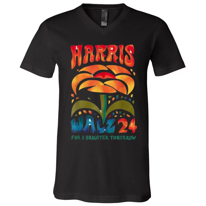 Kamala Harris Tim Walz 2024 Peace Lgbt Harris Walz Waltz V-Neck T-Shirt