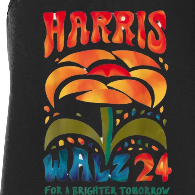 Kamala Harris Tim Walz 2024 Peace Lgbt Harris Walz Waltz Women's Racerback Tank