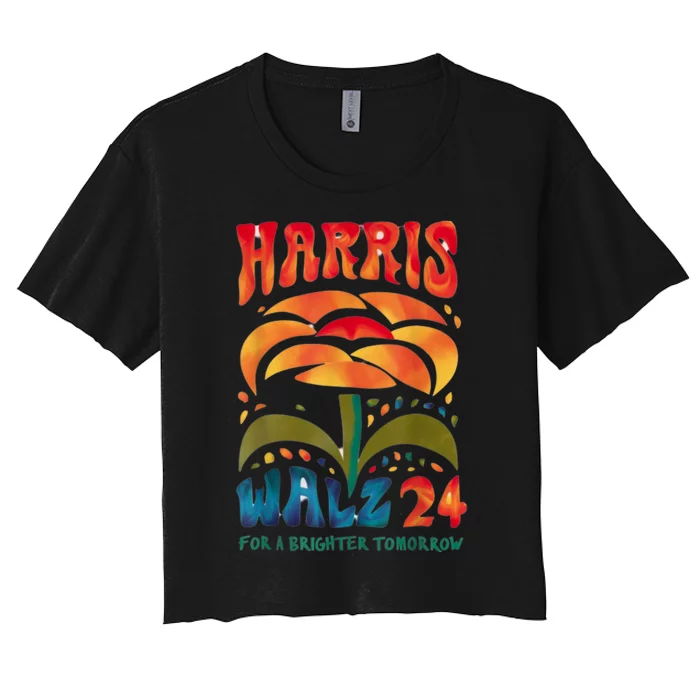 Kamala Harris Tim Walz 2024 Peace Lgbt Harris Walz Waltz Women's Crop Top Tee