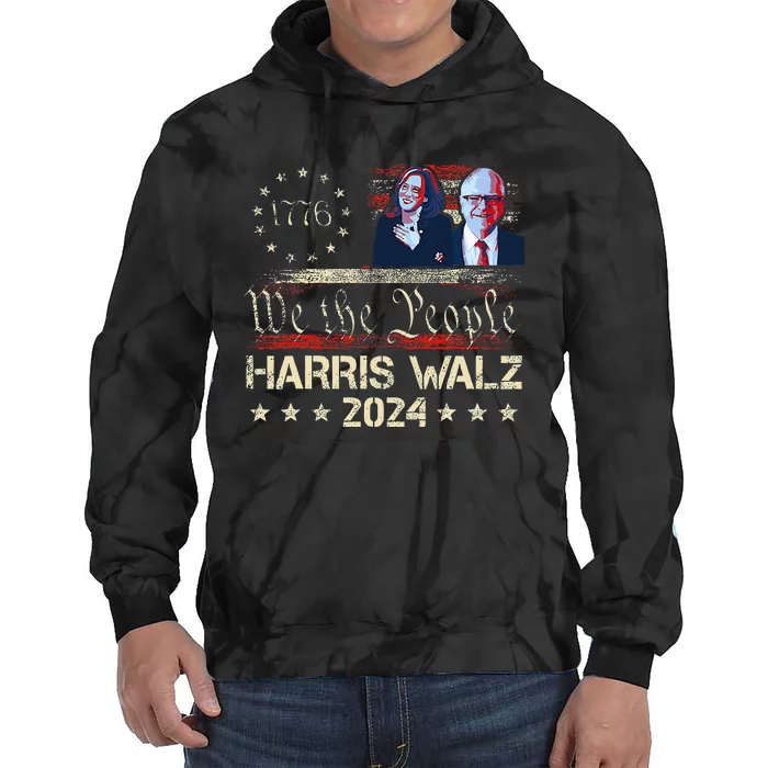 Kamala Harris Tim Walz Waltz Tie Dye Hoodie